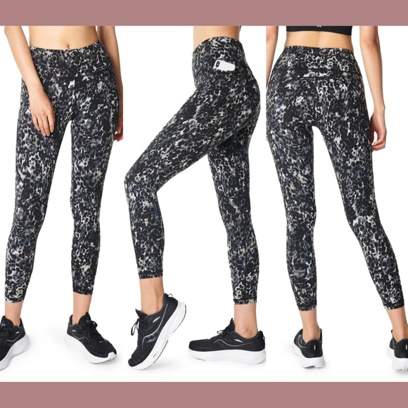 NWT $100 Sweaty Betty [ XS ] Power Pocket‎ Workout 7/8 Leggings Grey Dapple - Picture 1 of 16